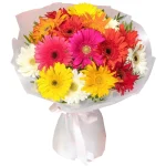 Букет из 15 цветных гербер