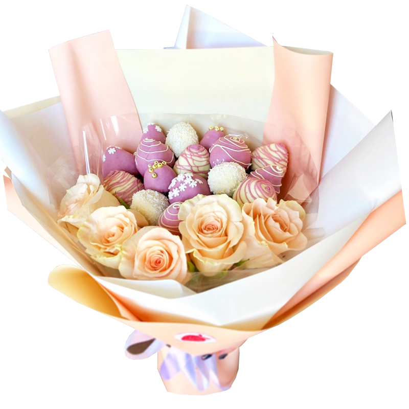 Букет из клубники Кремовый рай