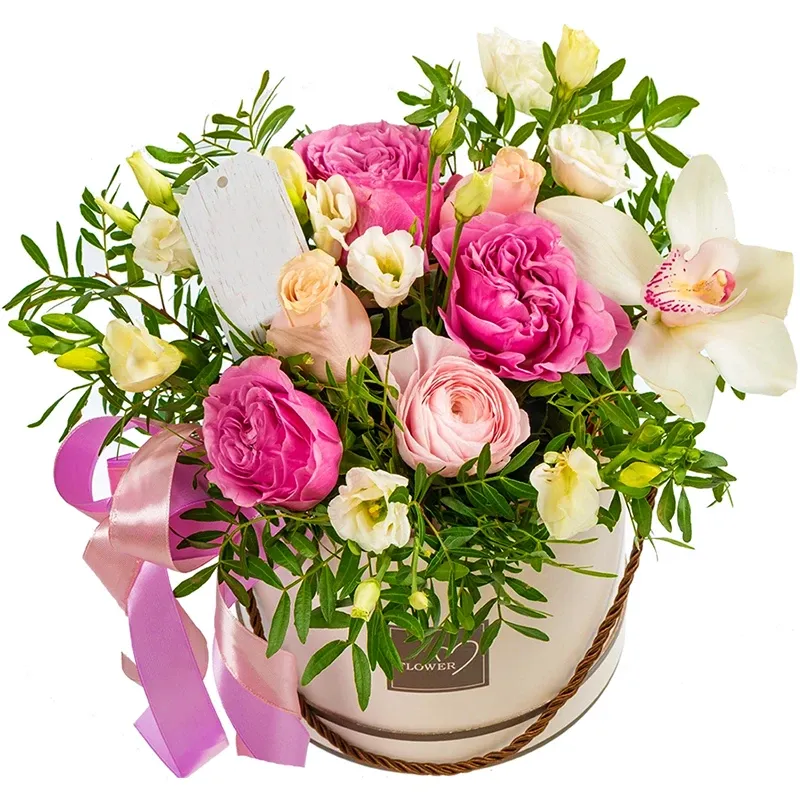 Цветы в коробке Любовное послание